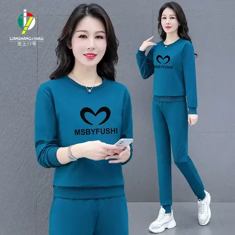 恋上17号中年女士运动套装女妈妈卫衣女装春秋2023新款春季休闲服商品大图