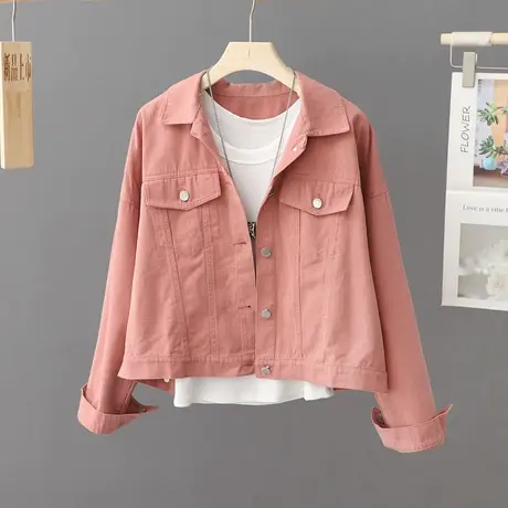 洋气短款牛仔外套女2024春秋新款薄款韩版宽松休闲外搭夹克上衣潮图片
