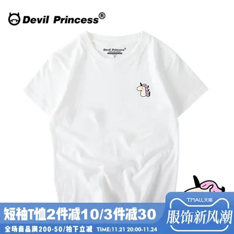 半袖女2024韩版卡通印花短袖宽松大码简约t恤女纯棉百搭打底衫夏商品大图