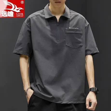 夏天冰丝POLO衫男短袖t恤男士夏季宽松大码男装潮牌2023新款上衣图片