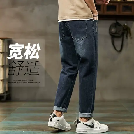 春季潮牌普陀西部牛仔裤男士宽松直筒2024年新款休闲男裤子春秋款商品大图