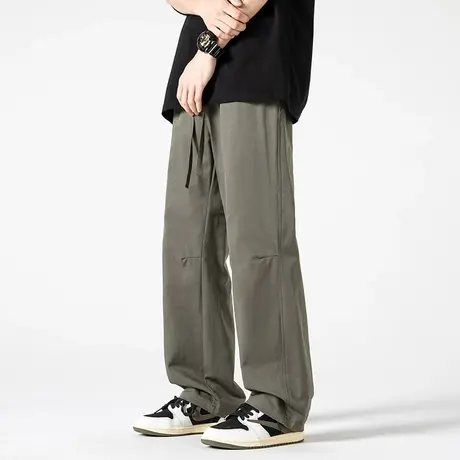 男士军绿色工装裤男春季休闲裤男款痞帅高级感裤子美式高街直筒裤商品大图