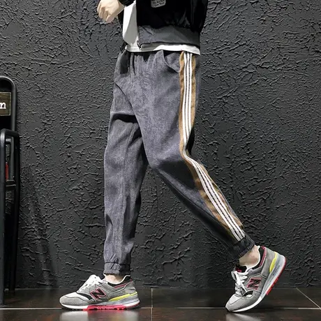 运动裤男男士休闲裤长裤宽松裤子男韩版潮流小脚裤哈伦裤秋季新款商品大图