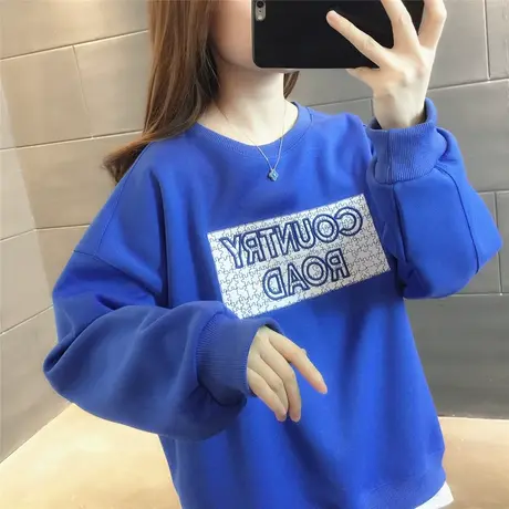 慵懒风卫衣oversize小众时尚潮牌ins2023新款女秋季宽松圆领上衣商品大图