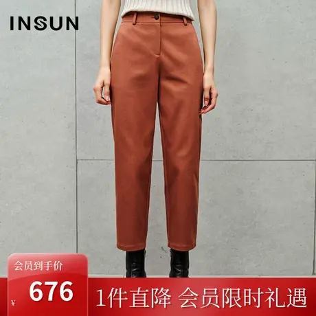 恩裳2023秋季新款美拉德斜纹仿牛仔小脚裤弹力挺阔休闲裤商品大图