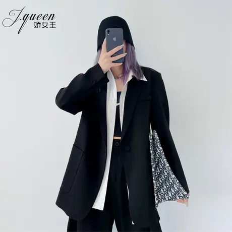 西装外套女2023秋季新款复古气质垂感宽松显瘦休闲网红小西服上衣图片