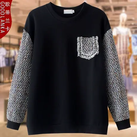 五十岁妈妈春秋宽松卫衣洋气时尚气质外套加肥加大码女装长袖上衣商品大图