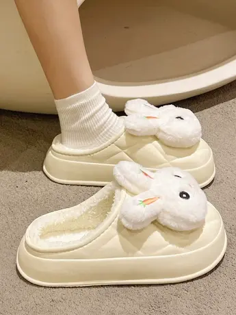 可爱小兔子棉拖鞋女秋冬季新款室内居家棉拖甜美少女心家用包头拖商品大图