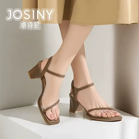 卓诗尼单鞋女2024新款夏款高跟凉鞋女高级感商场同款4J1A40352图片