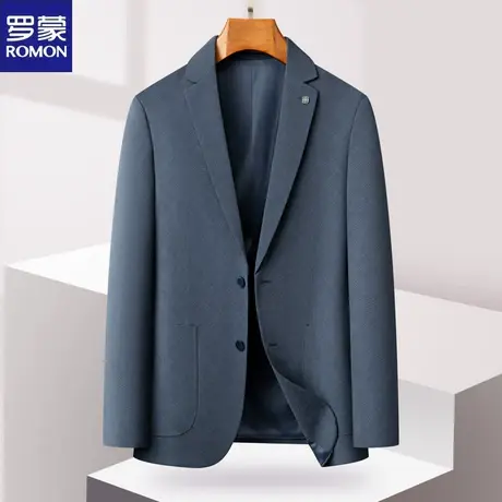 罗蒙男士休闲西服男2024春秋款潮流单西上衣服商务便服小西装外套图片