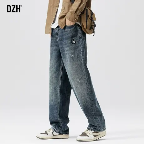 男士大码美式牛仔裤男款秋季裤子休闲百搭长裤男2023新款直筒男裤商品大图