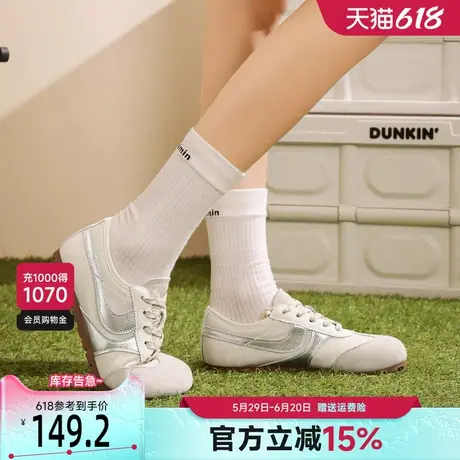 戈美其真皮复古德训鞋女2025春季新款小众设计感系带软底休闲板鞋商品大图