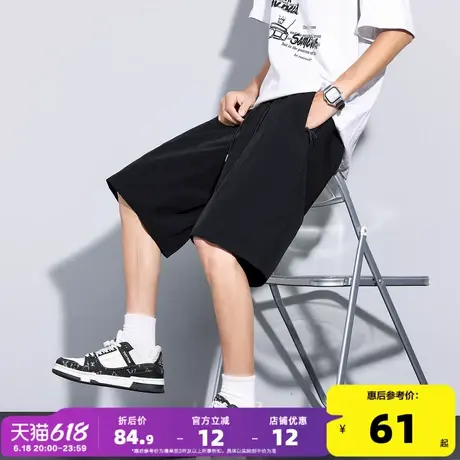 唐狮2025夏季新款休闲短裤男休闲黑色工装五分裤宽松中裤商品大图