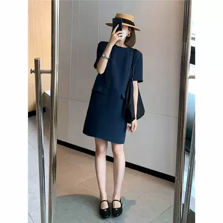 爵莱菲大码连衣裙夏装小香风宽松气质女神范设计感职业感中长裙图片