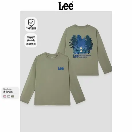 Lee童装男童t恤长袖2025新款大童帅气休闲上衣儿童秋季纯棉打底衫图片