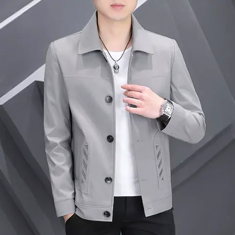 秋季男士休闲外套韩版修身工装夹克男2023新款潮流帅气春秋上衣服商品大图