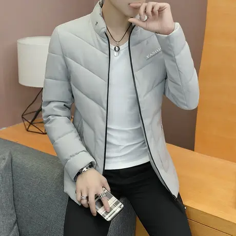 秋冬季棉衣轻薄男装外套男士韩版棉袄修身羽绒棉服潮流加厚冬衣服商品大图