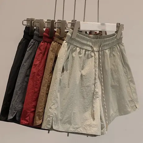 阔腿工装裤女2023新款夏装宽松高腰百搭洋气韩版运动跑步休闲短裤商品大图