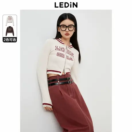 【清仓】乐町新品学院风短款小上衣秋季女装毛衣外套美式针织开衫图片
