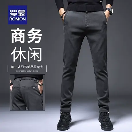 罗蒙免烫抗皱休闲裤男2025新款商务弹力直筒修身百搭男士裤子N1Z商品大图