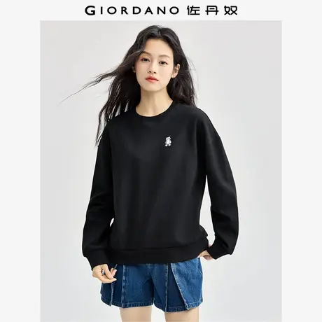 佐丹奴外套女装小动物刺绣双面布针织圆领套头卫衣 05324842图片