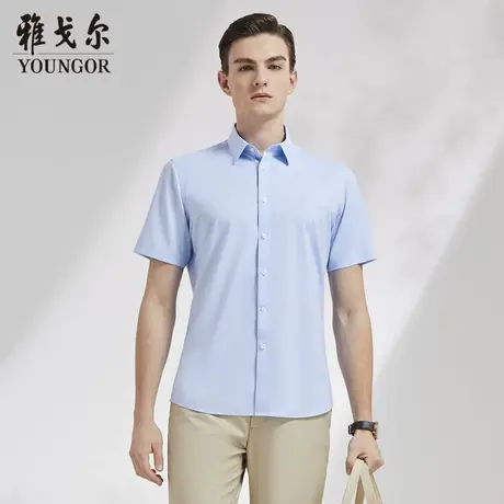 【天然纤维】V系雅戈尔衬衫夏季商务休闲舒适柔软短袖衬衫衬衣商品大图