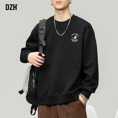 男士卫衣男圆领长袖上衣2023新款简约休闲舒适内搭男生外套打底衫商品大图