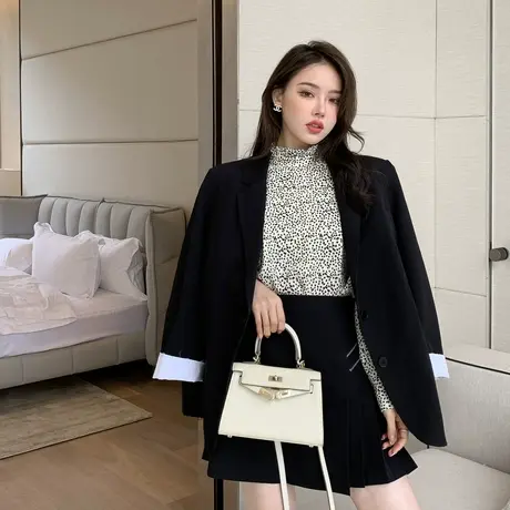 唐狮春装新款女西装外套女韩版宽松设计感小众休闲小西服潮ZW图片