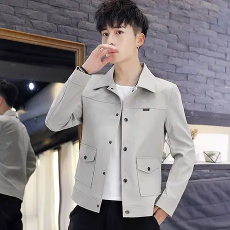 外套男2025春季新款韩版褂子个性春秋装帅气短款上衣百搭工装夹克商品大图