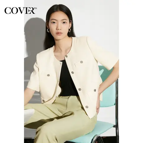 COVER夏季特种纱混纺编织外套图片