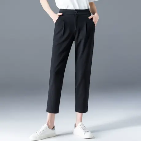 高腰黑色西装裤女2023新款春季女裤春秋裤子休闲九分裤烟管裤西裤图片