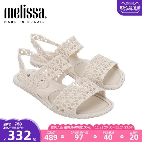 Melissa梅丽莎花朵镂空平底时尚女士凉鞋果冻鞋33440商品大图