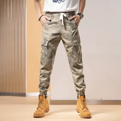 Modi Nick/摩帝尼克男士时尚百搭男款裤子卡其男士舒适潮流休闲裤商品大图