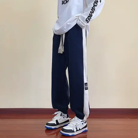 灯芯绒裤子男款春秋款休闲潮流宽松束脚秋季运动男士男生重磅卫裤商品大图