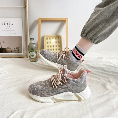 跑步鞋女2024春季新款透气轻便软底春秋百搭休闲女鞋健身房运动鞋商品大图