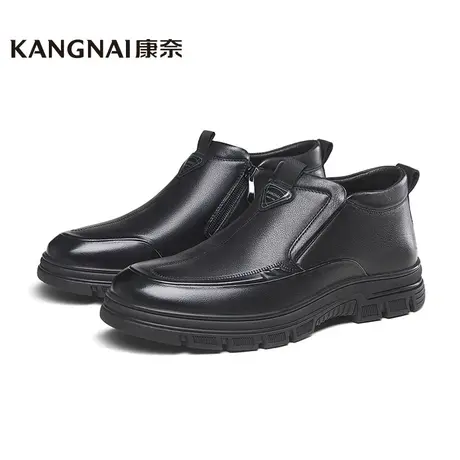 康奈男鞋商场同款冬季新款羊毛加绒棉鞋高帮保暖加厚棉靴11247544商品大图