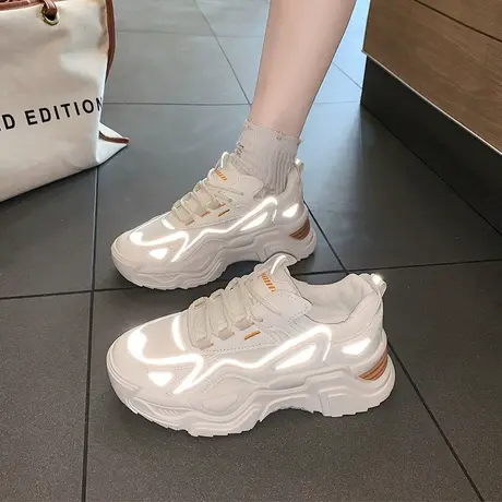 老爹鞋女鞋ins潮2024年秋季新款百搭透气增高学生休闲运动跑步鞋商品大图
