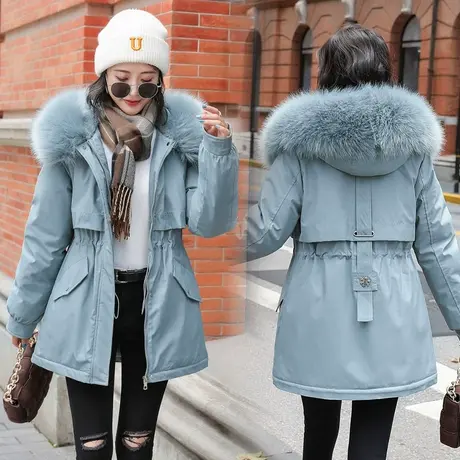 2023年新款冬装中长款羽绒棉服女韩版宽松棉袄小个子棉衣加厚外套商品大图