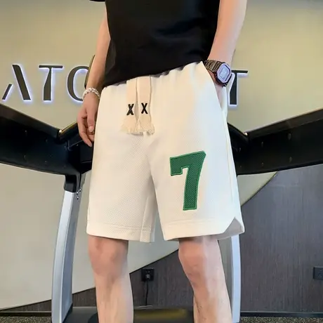 短裤男士夏季薄款潮牌运动时尚休闲五分男装沙滩大裤衩中裤子外穿商品大图