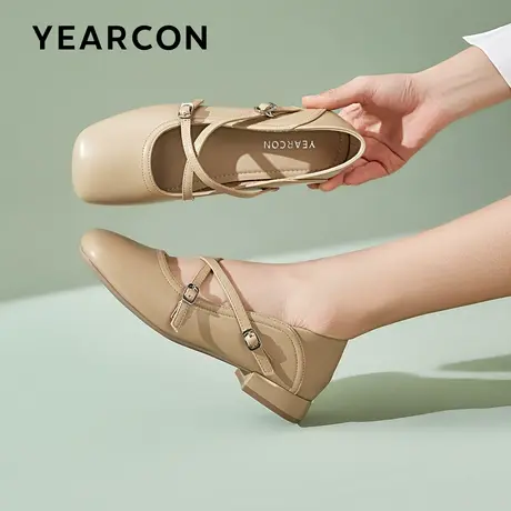 意尔康玛丽珍鞋女2024新款春晚晚鞋交叉鞋带温柔仙女风配裙子单鞋商品大图