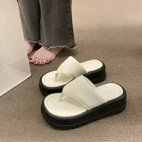 小个子增高厚底拖鞋女夏季外穿夹脚人字拖2024新款小众高级感凉拖商品大图