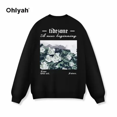 Ohlyah卫衣男女2023新款运动时尚系列套头长袖圆领男装夏季运动服商品大图
