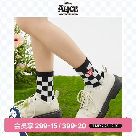 SPAO迪士尼爱丽丝联名春季新款休闲时尚百搭刺绣中筒袜SPAYC23D01商品大图