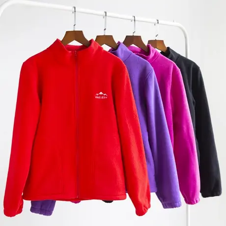 2023年新款春秋冬季外套女加绒加厚摇粒绒休闲短款羊羔毛抓绒上衣图片