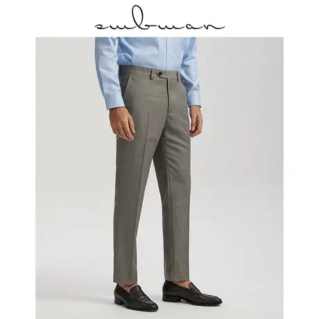 十米布秋冬新款灰色斜纹商务修身免烫西裤藏青垂感防滑正装长裤商品大图