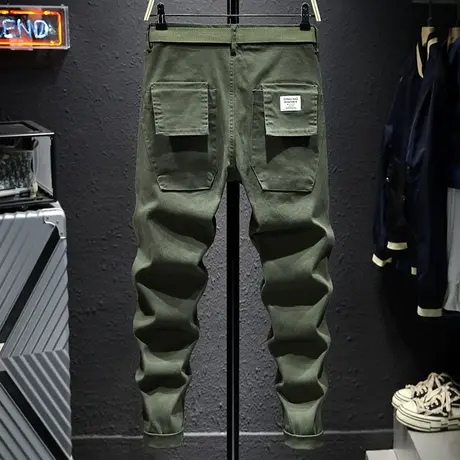 春秋季时尚潮牌休闲裤男士百搭显瘦工装裤男韩版潮流小脚裤子男潮商品大图