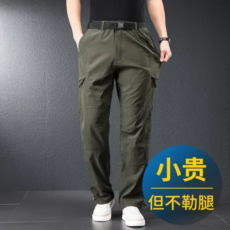 春秋款男士工装裤中年大码纯棉冲锋裤子爸爸户外秋季宽松直筒长裤商品大图