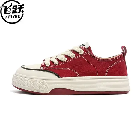 飞跃女鞋夏季透气百搭帆布鞋软底小众设计款厚底学生休闲低帮布鞋商品大图