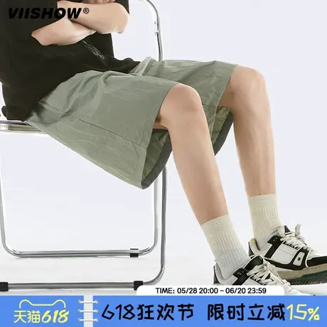 VIISHOW美式速干潮牌短裤男2025夏季薄款宽松百搭休闲运动五分裤商品大图