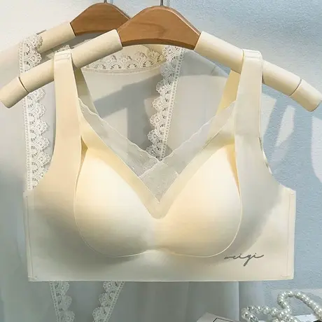 反重力无痕内衣女聚拢上托防下垂薄款无钢圈调整收副乳运动文胸罩商品大图
